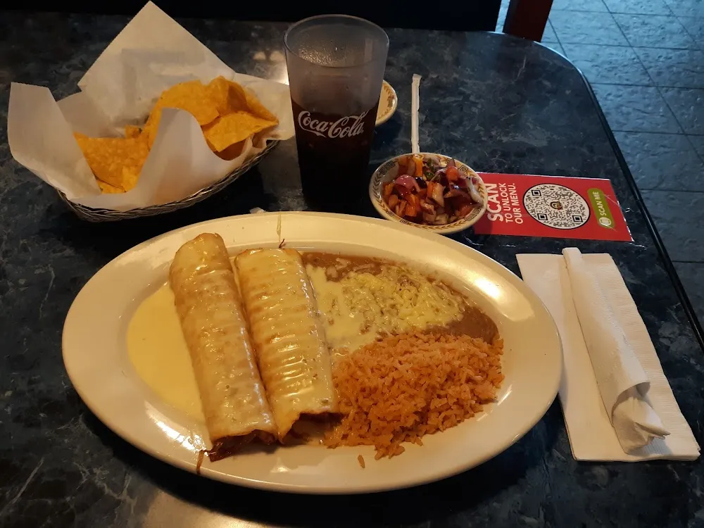 Chimichangas Rice and Beans